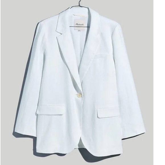 Madewell Jackets & Blazers - Madewell Larsen Blazer 100% Linen Fully Lined in White Size XL NJ530